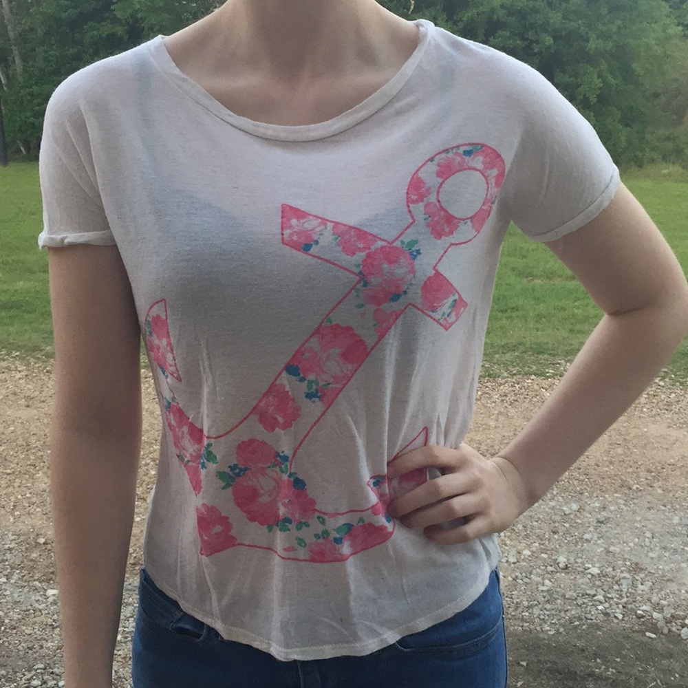Flowery anchor t-shirt